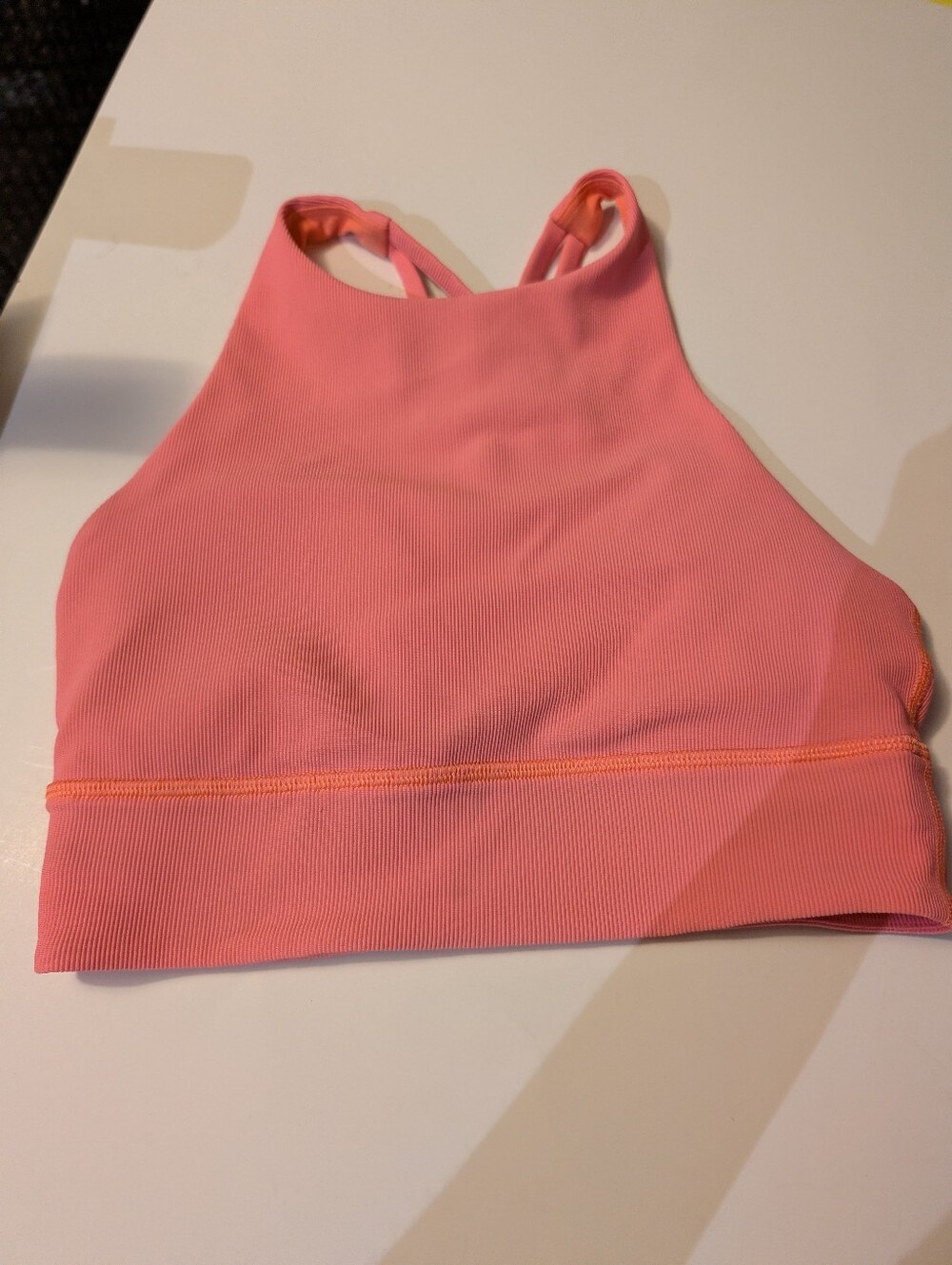 Lululemon Energy Bra High Neck Long Line Rib *Medium Support, B–D Cup size 4 - Picture 4 of 6